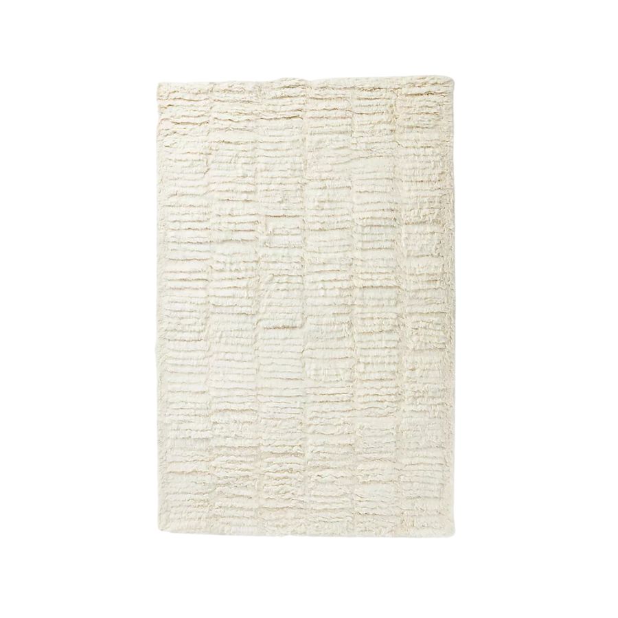 textured white rug