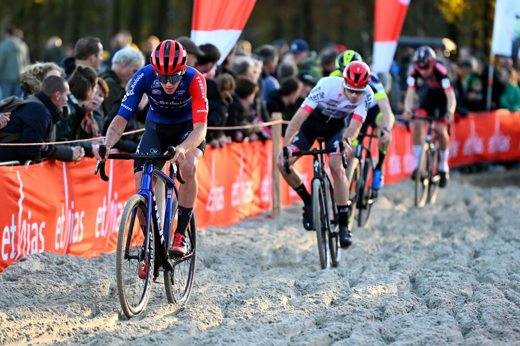 BERGEN NETHERLANDS NOVEMBER 13 Thibau Nys of Belgium and Team Baloise Trek Lions competes during the 1st UCI Cyclocross World Cup Beekse Bergen 2022 Mens Elite CXWorldCup BeekseBergen Cyclocross on November 13 2022 in Bergen Netherlands Photo by Luc ClaessenGetty Images