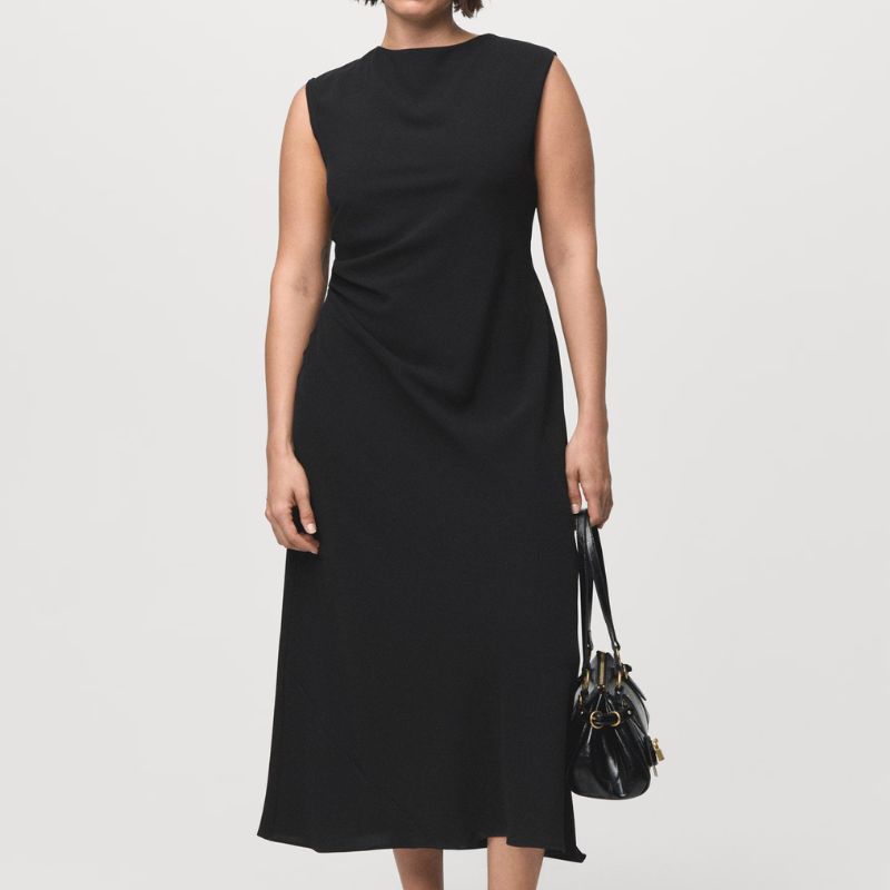 Mango long black dress