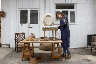Katerina Gibb upcycling a chair