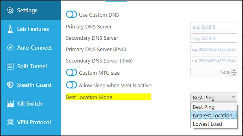 Hide.me Settings