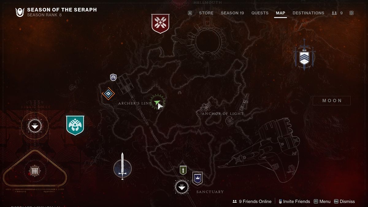 Destiny 2 Override Frequency location in Archer's Line