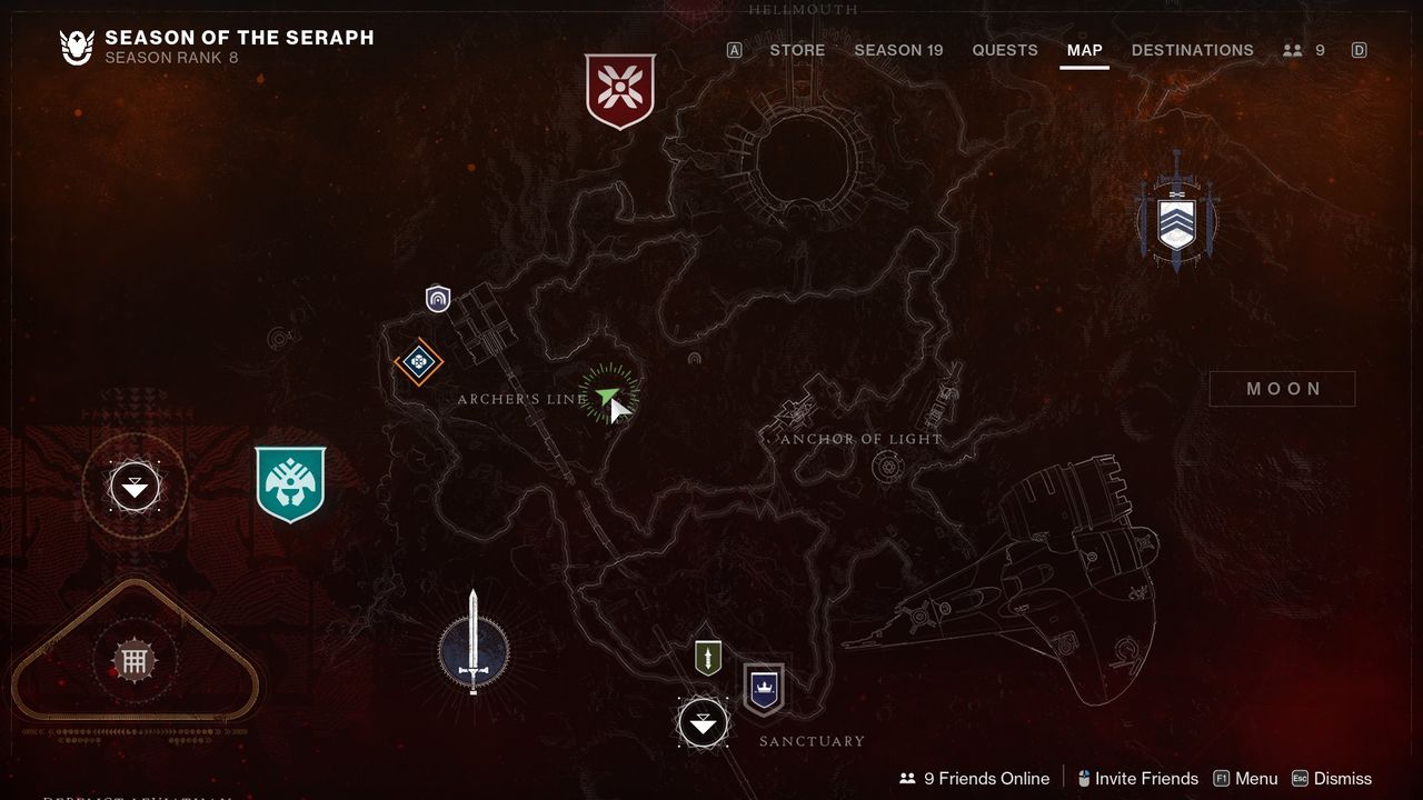 Destiny 2 Override Frequency location in Archer's Line