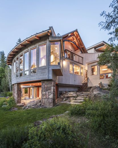 This Idaho home is nestled in the Rocky Mountains.