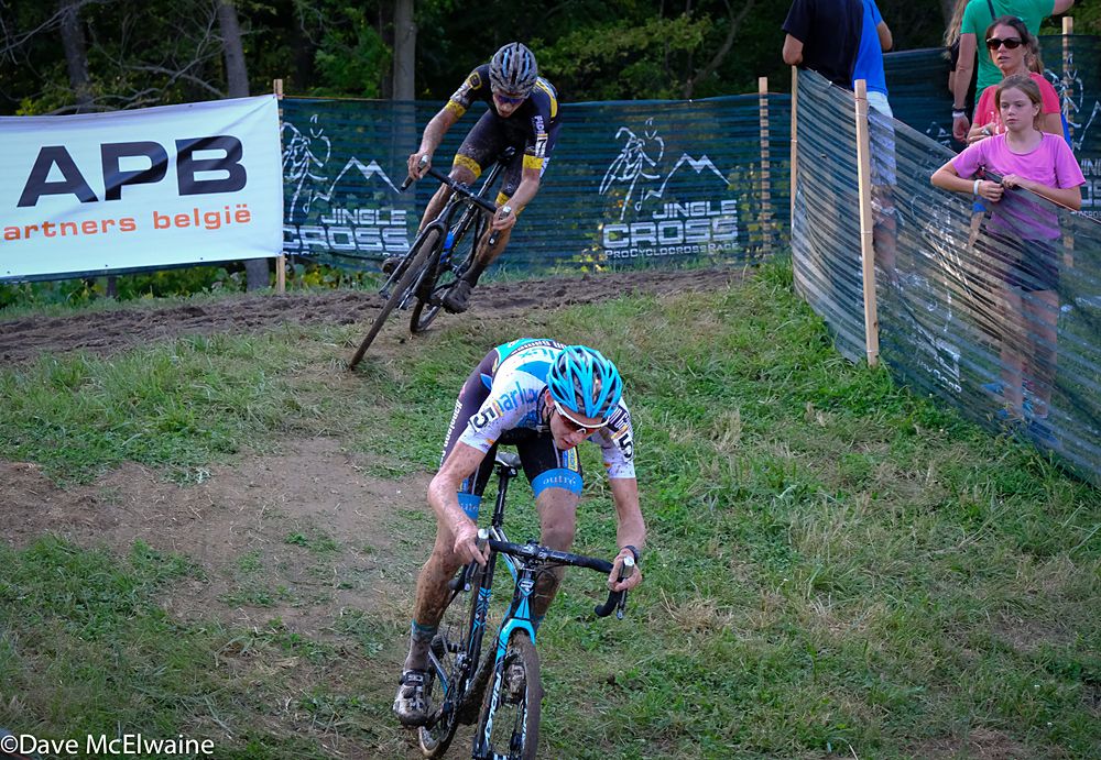 Michael Vanthourenhout (BEL) riding the fast descent off the top of the hill