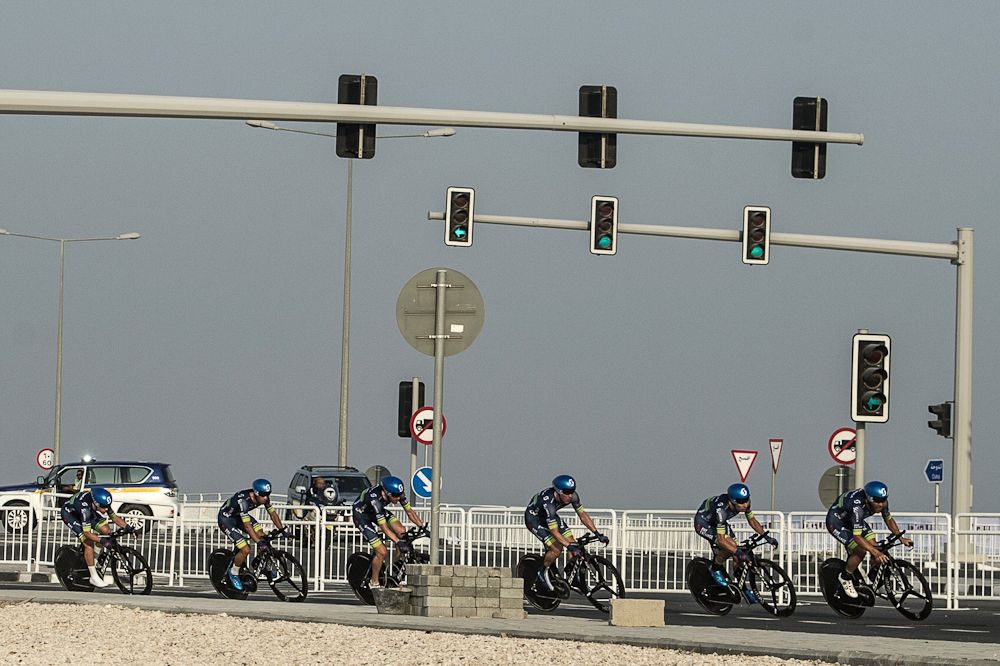 Orica-BikeExchange en route to third in the Worlds TTT
