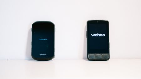 Wahoo and garmin on a shelf