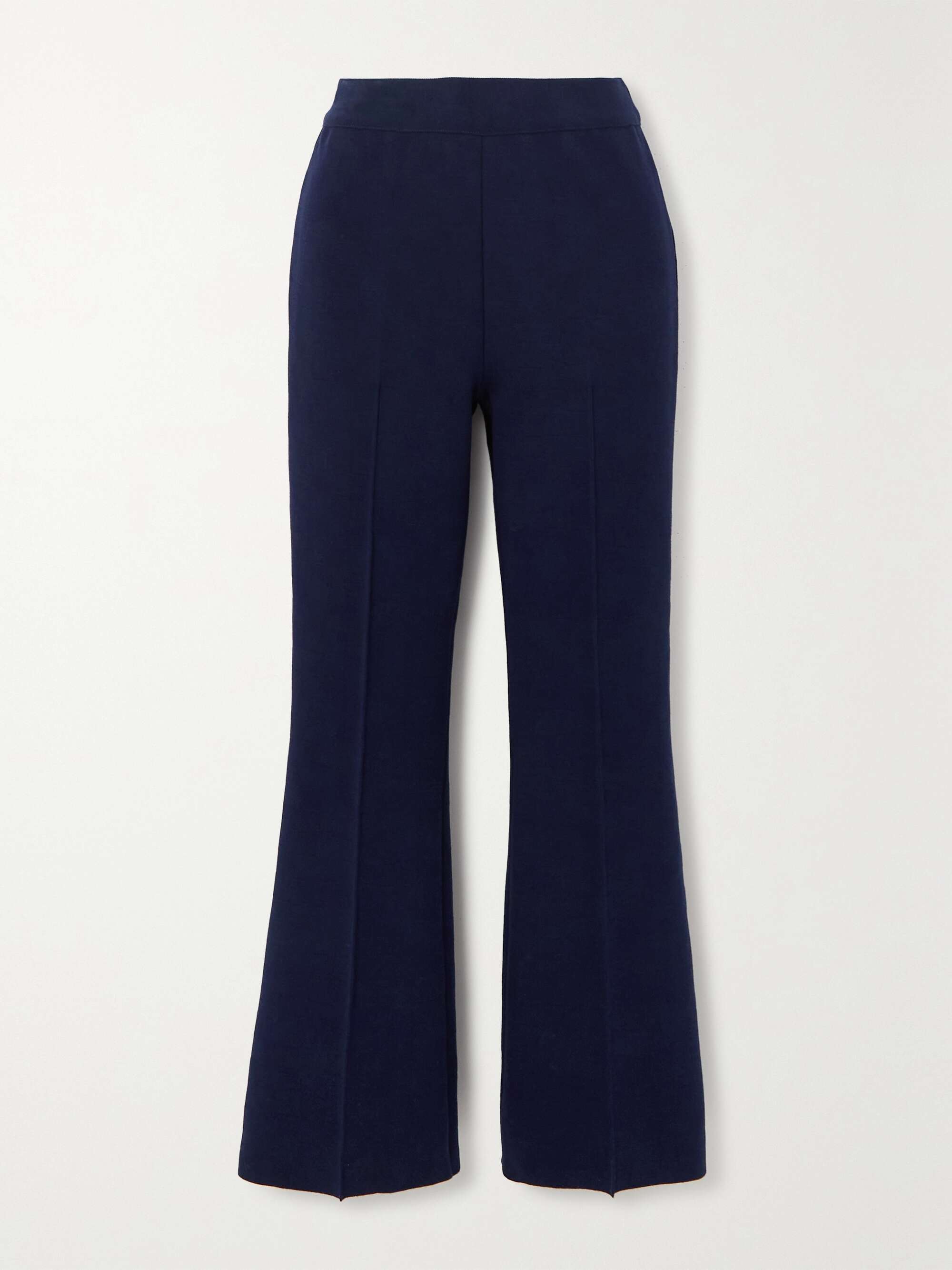 Kick cropped stretch cotton flare pants