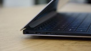 Close-up of the ports on the left-hand-side of the Dell XPS 13