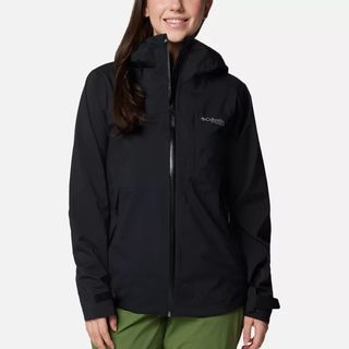 image of model wearing the Women's Ampli-Dry™ II Waterproof Hiking Shell Jacket