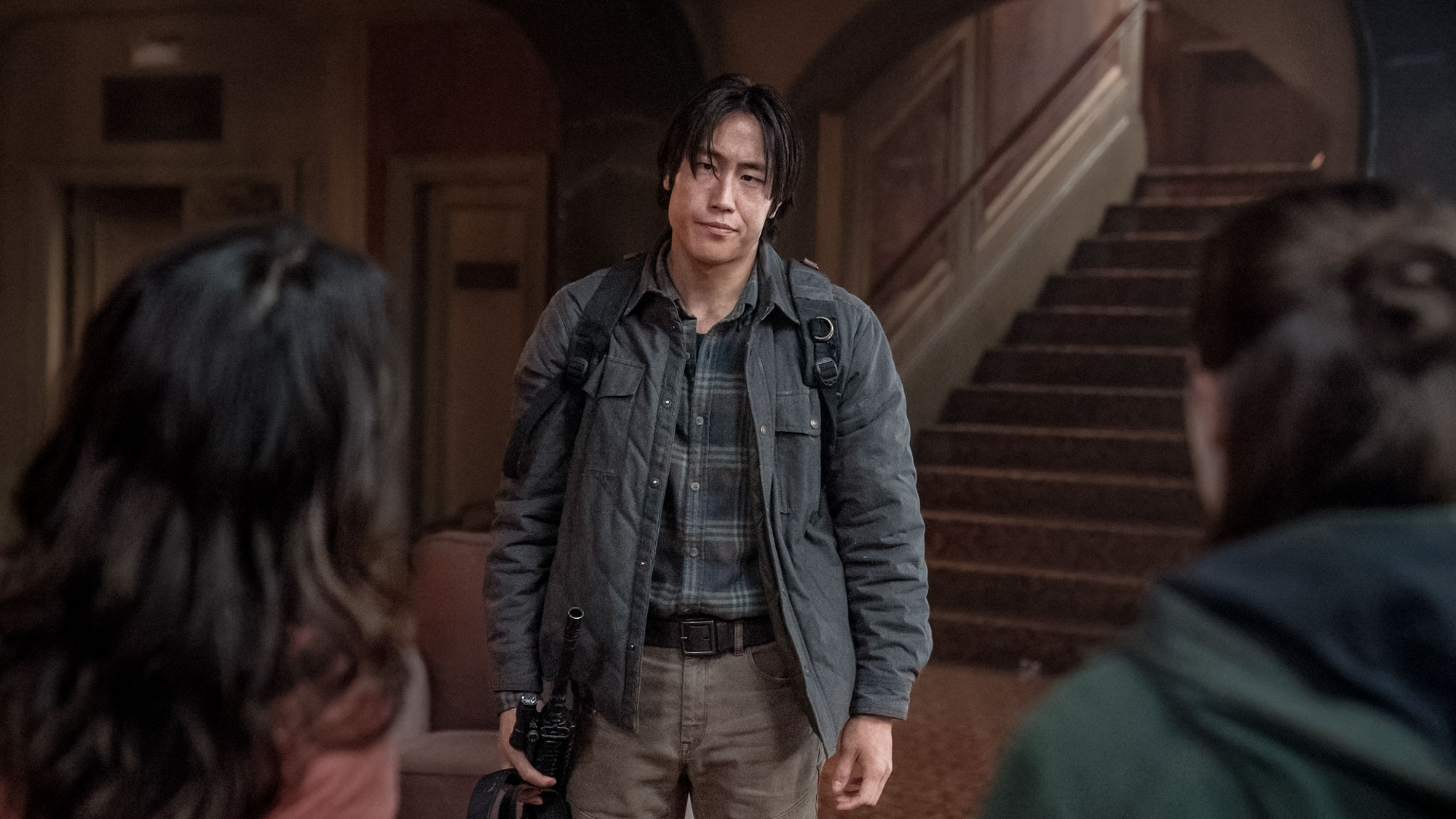 (L-R) Isabela Merced, Young Mazino and Bella Ramsey in "The Last of Us" season 2 episode 7.