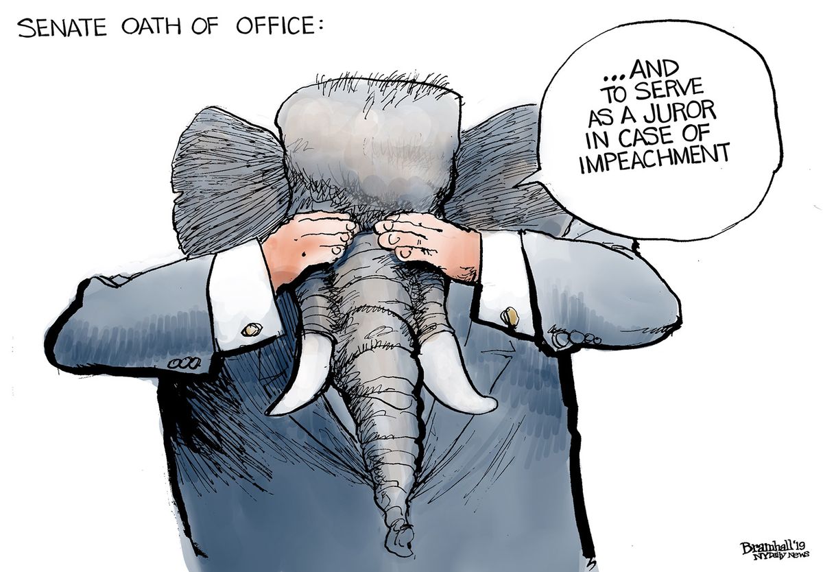 Political Cartoon U.S. GOP Senate Oath Of Office Impeachment Juror ...