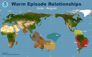warm Episode relationships map - summer, la nina, el nino