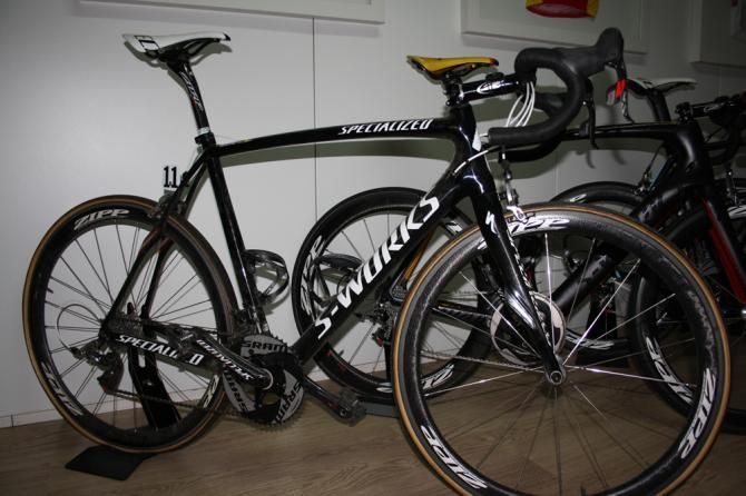 Omega Pharma-QuickStep have a number of their favourite bikes on show at their service course