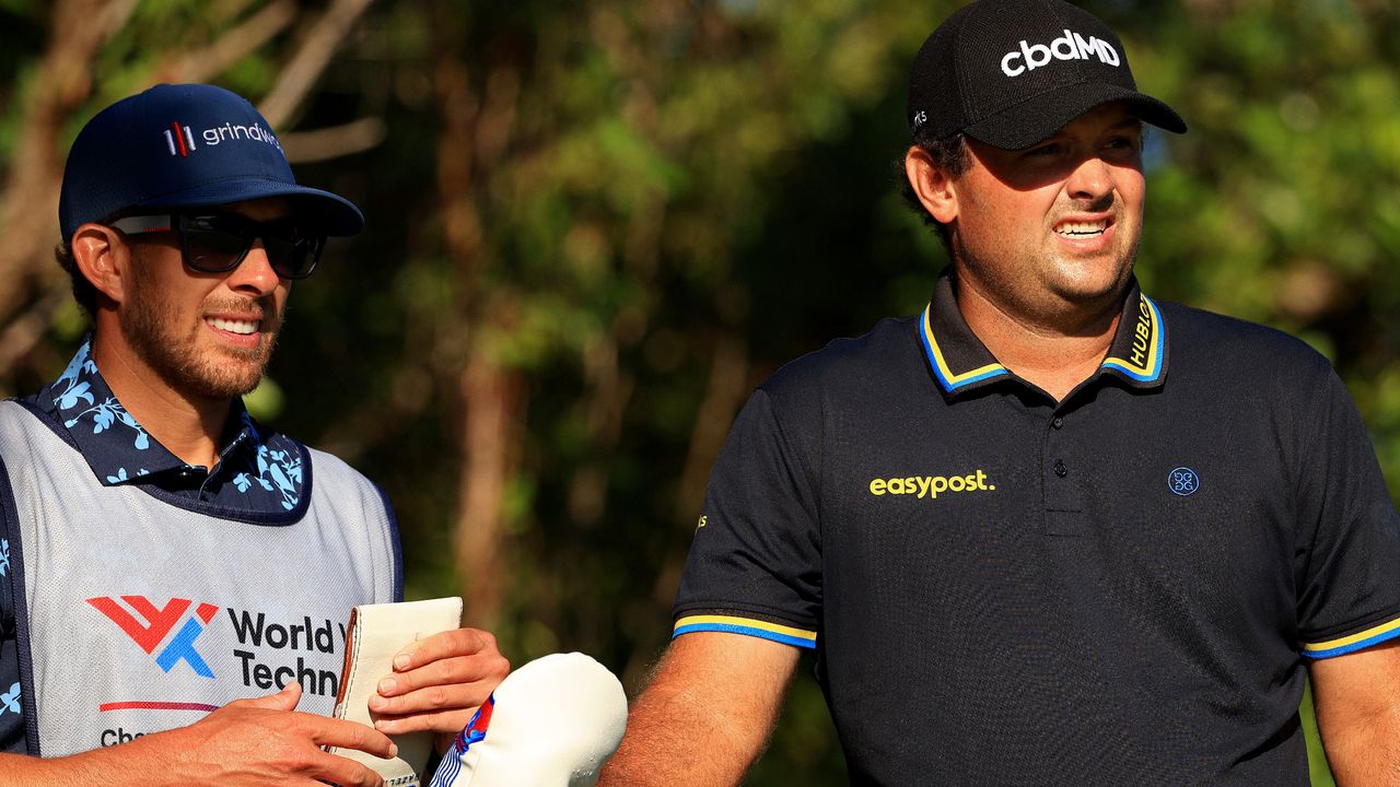 Patrick Reed and his caddie Kessler Karain at the 2021 World Wide Technology Championship