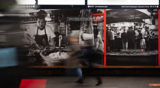 images of a street photography campaign of Mexican taco bars where it says, "where there's tacos, there's Coca-Cola" with Coca-Cola's branding subtly highlighted