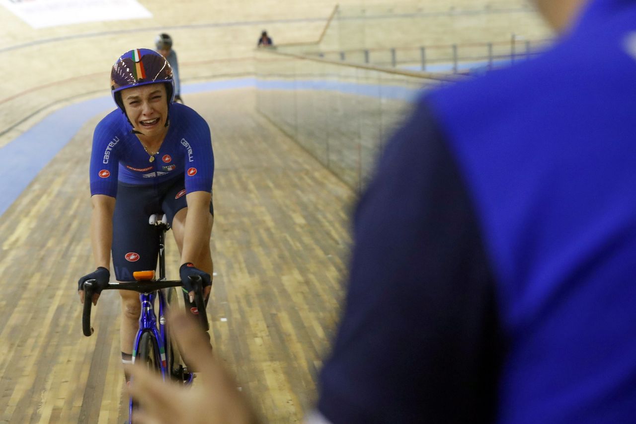 2021 UCI Track World Championship Day 2 - Roubaix France - Women&acirc;s Elimination - 21/10/2021 - Letizia Paternoster (ITA) - photo Luca Bettini/BettiniPhoto&Acirc;&copy;2021