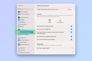A screenshot showing how to unlock your Mac using an Apple Watch