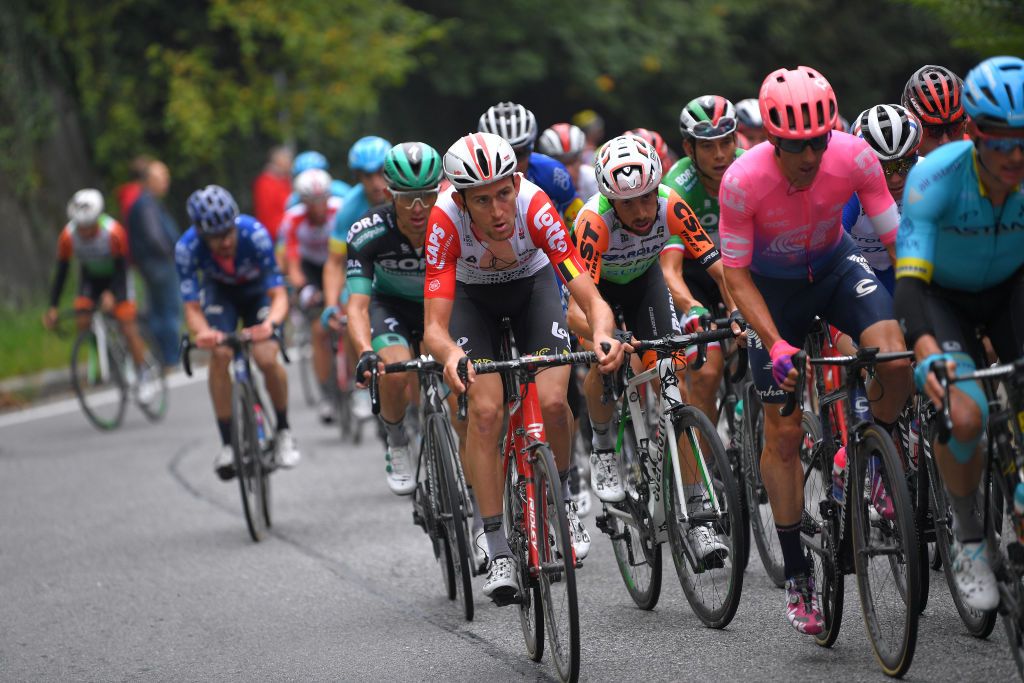 Tiesj Benoot (Lotto Soudal) rides in the peloton during Milano-Torino