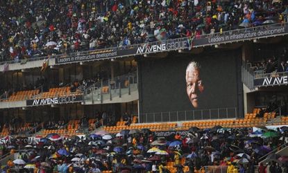 Mandela face at memorial