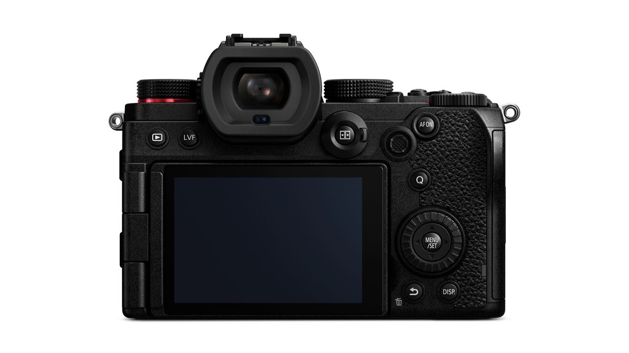 Panasonic Lumix S5D mirrorless camera stock product image on a white background