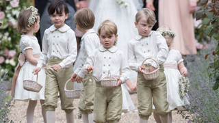 Pageboy Prince George of Cambridge attends the wedding Of Pippa Middleton and James Matthews at St Mark's Church on May 20, 2017 in Englefield Green, England