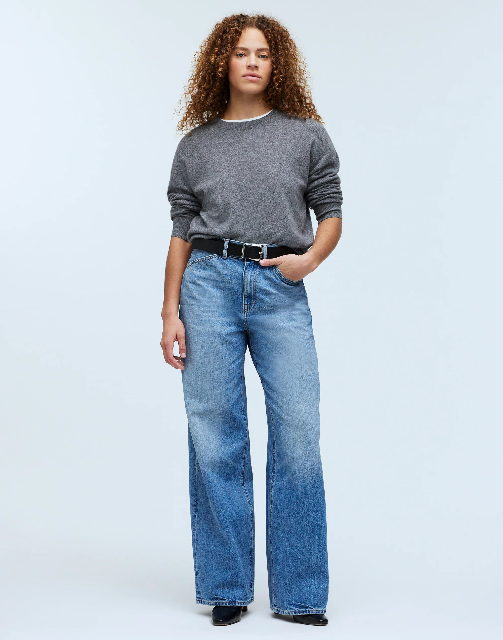 Madewell X Kaihara Superwide-Leg Jeans in Sanborn Wash
