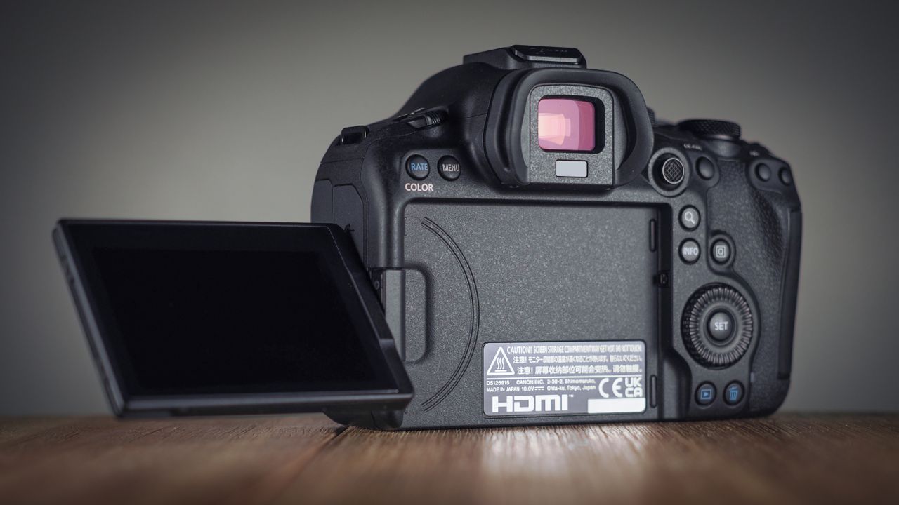 Canon EOS R6 Mark III on a wooden surface