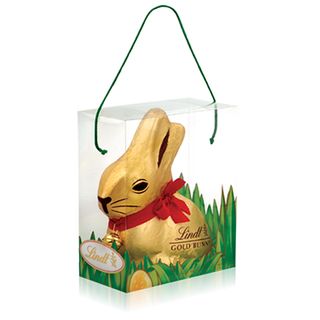 milk chocolate in bunny printed bag