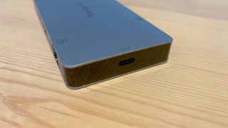 Targus USB-C Dual HDMI 4K Docking Station on a wooden surface