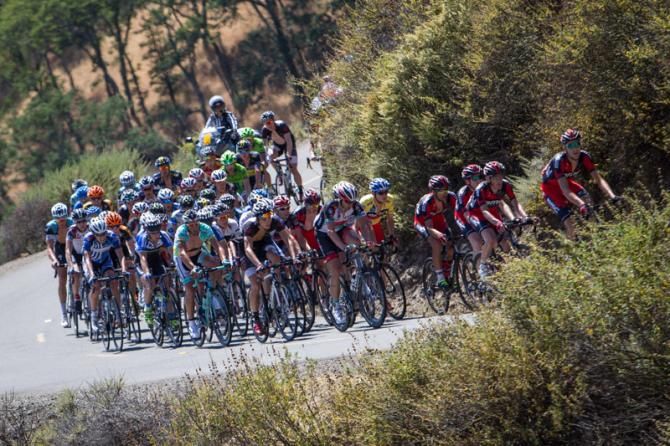 The peloton on the way up Mt. Diablo.