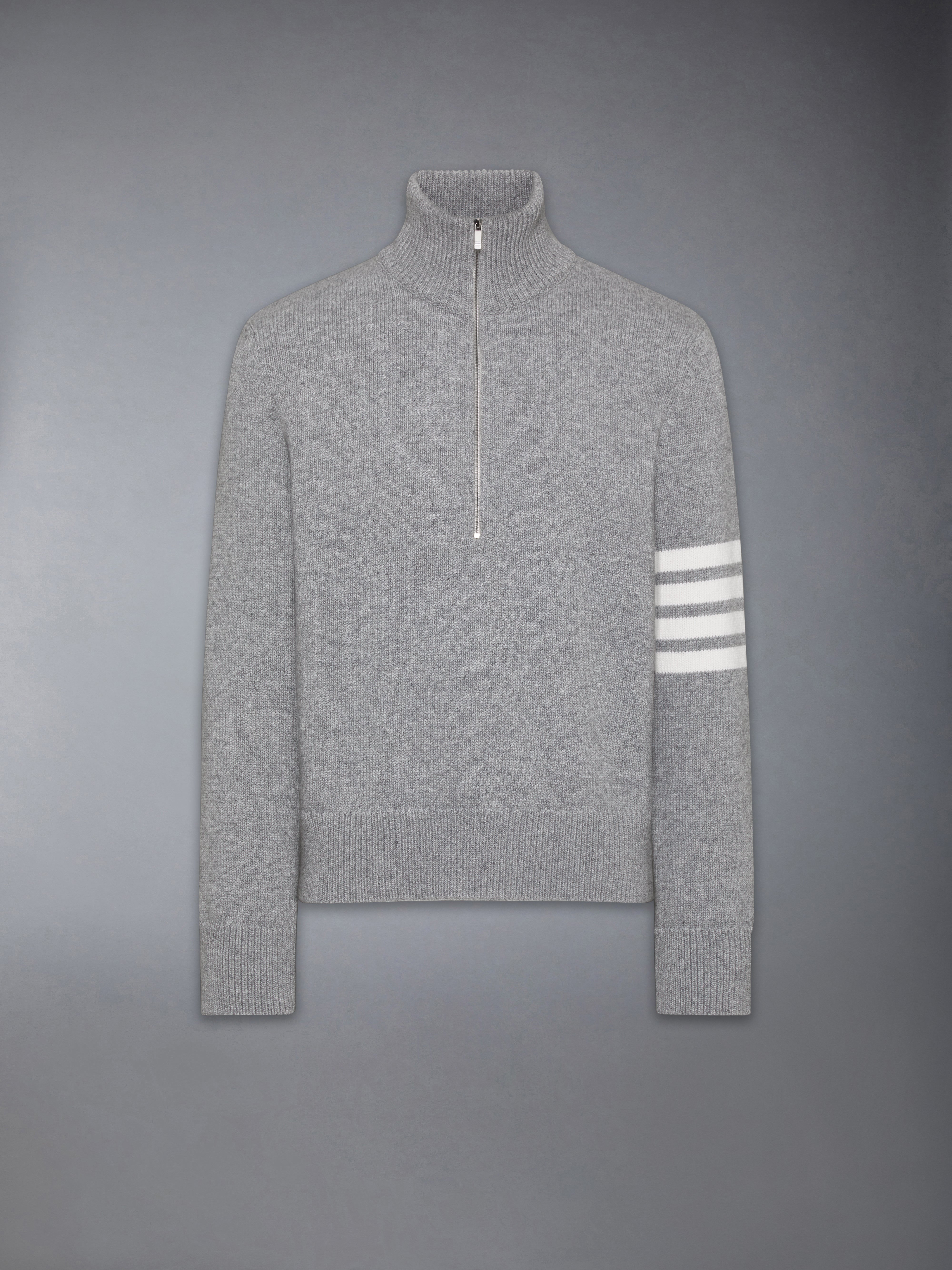 Thom Browne, Merino Wool 4-Bar Funnel Neck Pullover