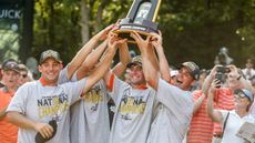 Oklahoma State with the trophy after the 2018 NCAA Division I Championship