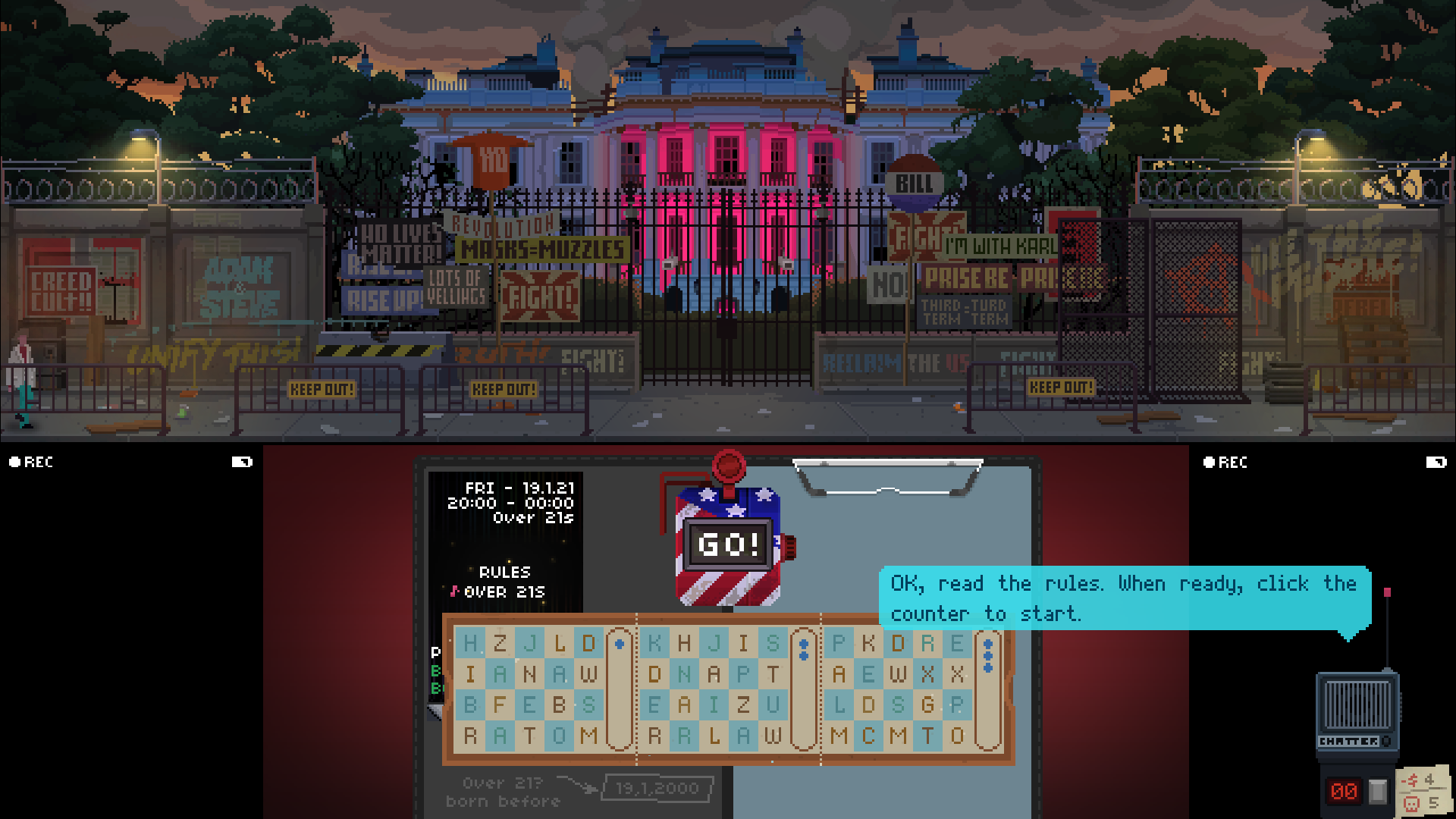 A Not Tonight 2 screenshot showing a barricaded White House.