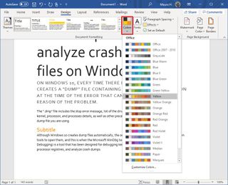 Microsoft Word Themes colors