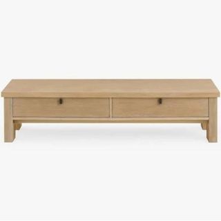 modern farmhouse coffee table in light wood color