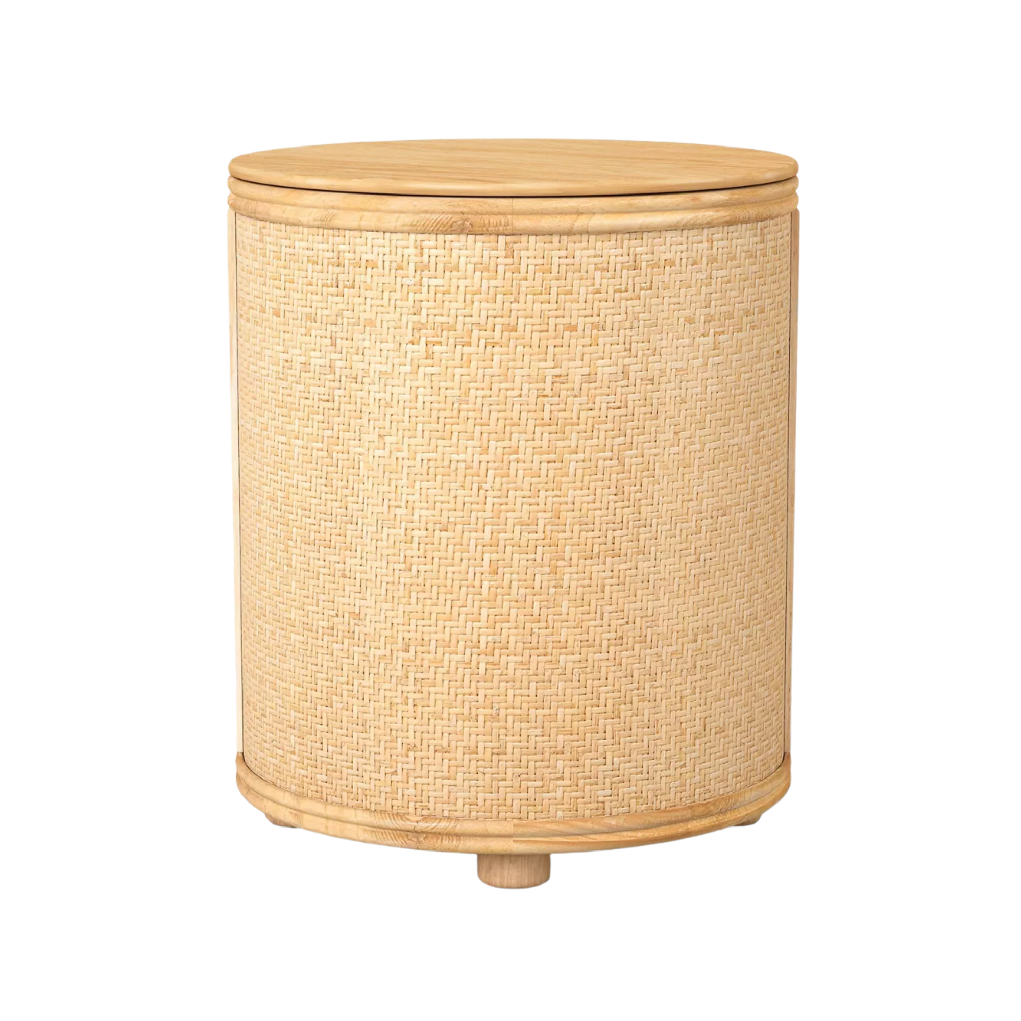 a woven side table
