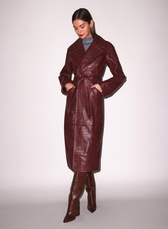 Croc Leather Trench