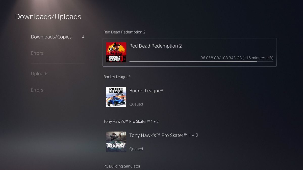 PS5 download history and checking what's downloading GamesRadar+