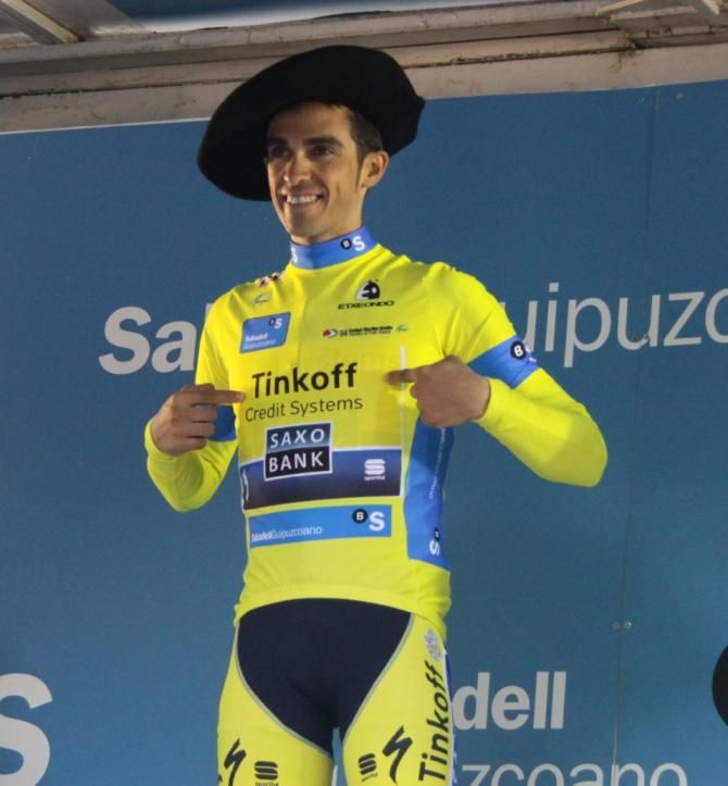 Alberto Contador on the podium