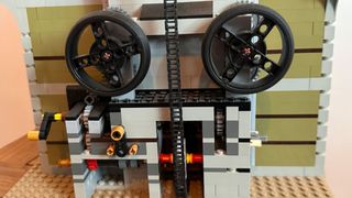 LEGO Haunted House crank system closeup