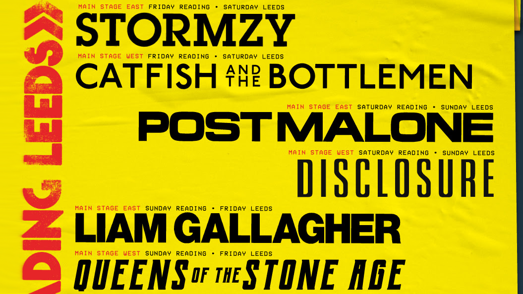 A poster of the reading and leeds festival headliners