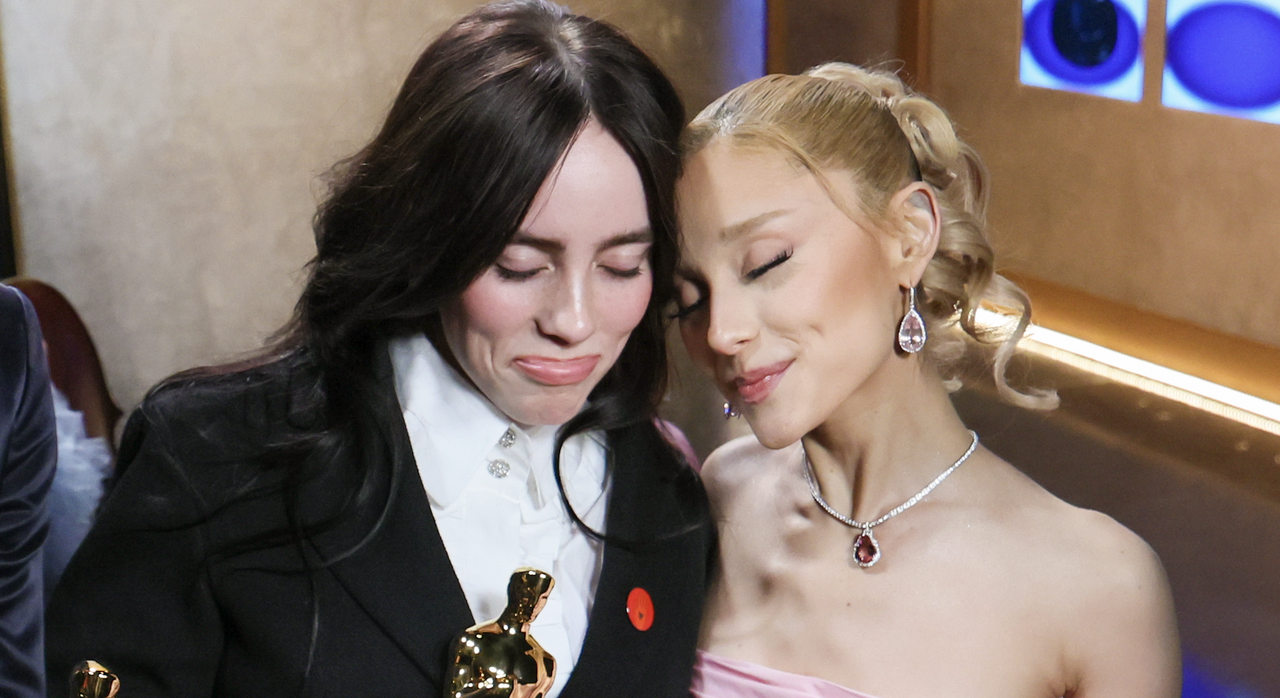 Cynthia Erivo, Finneas O&#039;Connell, Billie Eilish and Ariana Grande back stage during the the 96th Annual Academy Awards in Dolby Theatre at Hollywood &amp; Highland Center in Hollywood, CA, Sunday, March 10, 2024. 