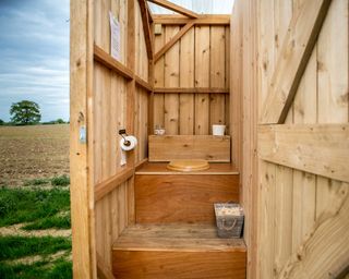 outdoor toilet interior from Free Range Designs