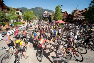 Before the start of the final stage, number seven, of the BC Bike Race.