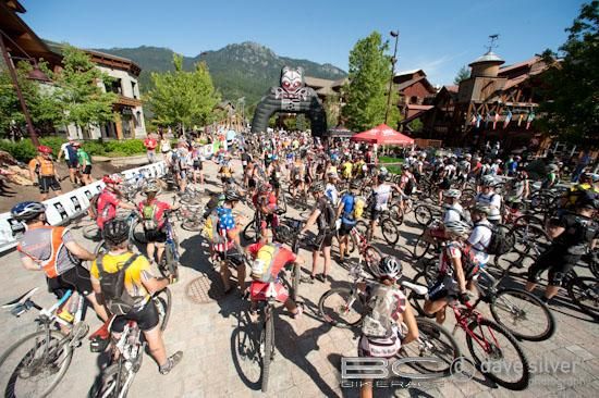 Before the start of the final stage, number seven, of the BC Bike Race.