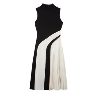 karen millen balck and white panelled illusion dress