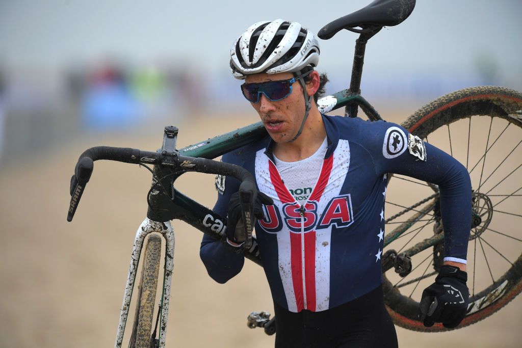 OOSTENDE BELGIUM JANUARY 31 Curtis White of The United States Sea Sand Beach during the 72nd UCI CycloCross World Championships Oostende 2021 Men Elite UCICX CXWorldCup Ostend2021 CX on January 31 2021 in Oostende Belgium Photo by Luc ClaessenGetty Images