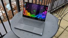 The Razer Blade 15 (2018) open on a table