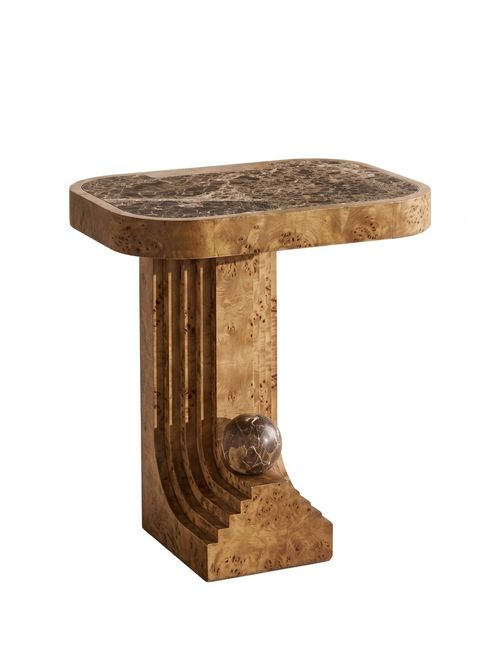Emmeline Side Table, Dark Emperador